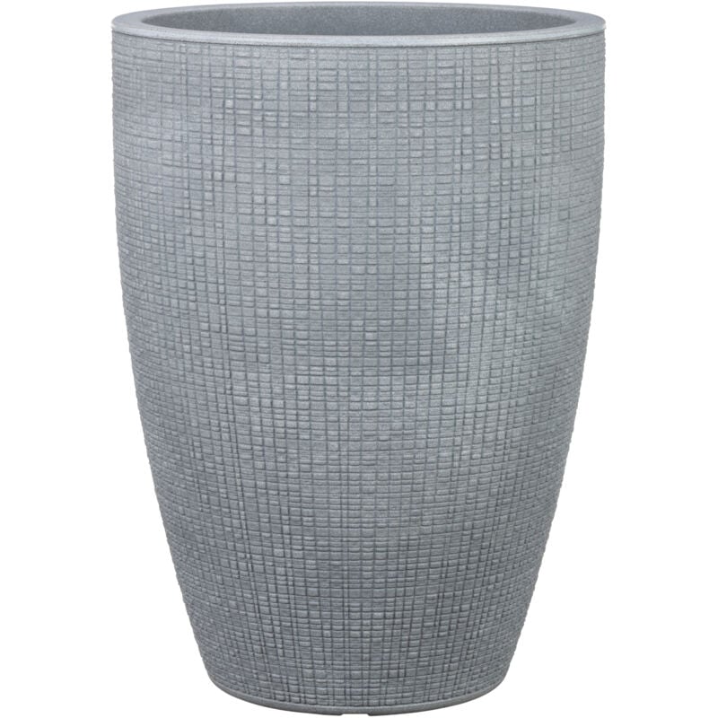 Scheurich - Barceo High 40, vase/pot à fleurs/jardinière, cylindrique, coloris: Stony Grey, fabriqué avec du plastique recyclé, pour l'extérieur