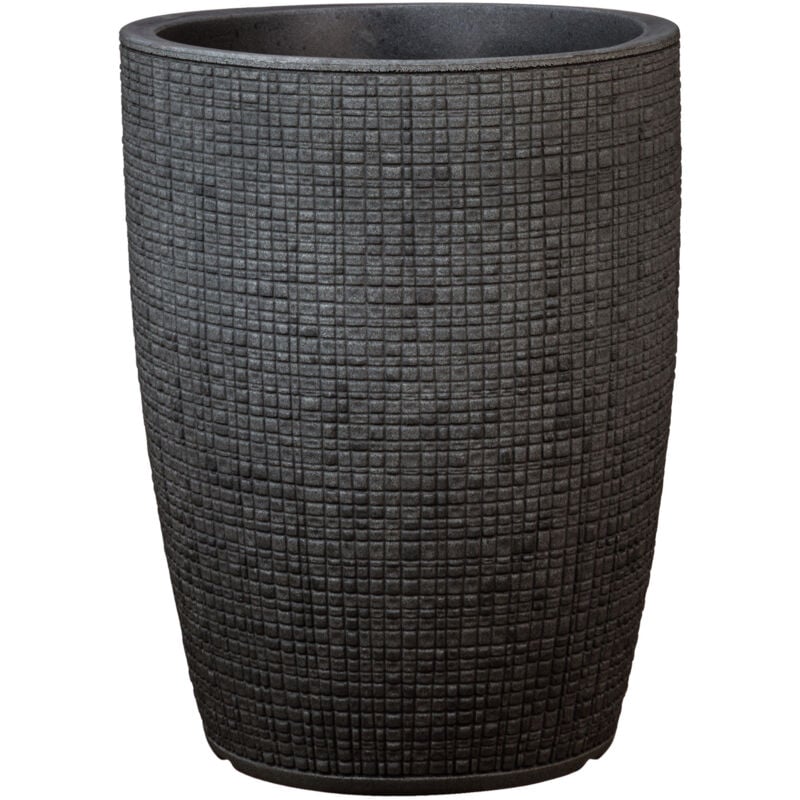 Scheurich - Barceo High 54, vase/pot à fleurs/jardinière, cylindrique, coloris: Stony Black, fabriqué avec du plastique recyclé, pour l'extérieur