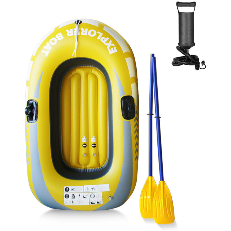 

Barco inflable engrosado para una sola persona, barco de pesca, canoa, kayak portatil de PVC con bomba