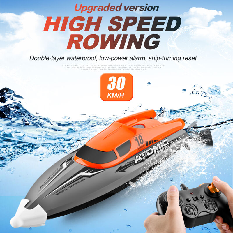 

Barco RC remoto de 2,4 GHz de control de barco 30km / H alta velocidad 4 canales impermeables IPv7 regatas para los ninos con adultos, naranja, 1