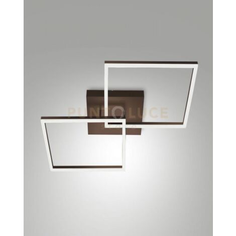 BARD  PLAFONIERA CORTEN  L.65X65CM 2 LUCI A LED 3000K - 52W - 5180 lm DIMMERABILE C/ACC.