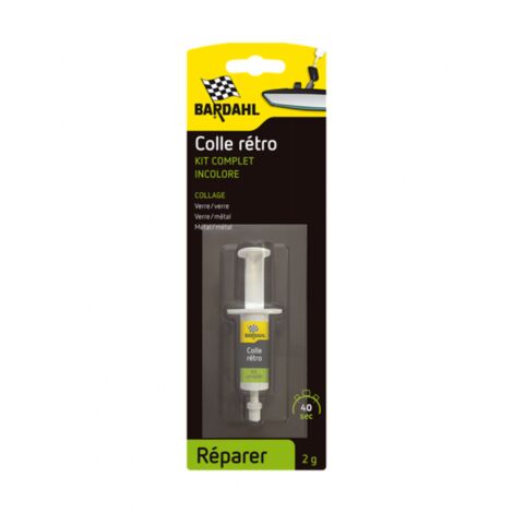 Bardahl – Colle spéciale rétroviseur 4 seringues de 2g – Haute résistance aux vibrations – Tenue de -50°C à +90°C – Fixation verre/métal