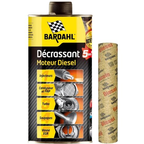 Bardahl – Décrassant moteur diesel 1L – Additif 5 en 1 pour nettoyage injecteurs – Protection contre corrosion – Améliore performances moteur