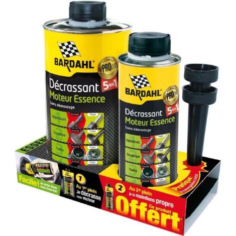 Bardahl – Décrassant moteur essence 5 en 1 – 1 litre et 300ml – Nettoyage moteur efficace – Élimine les dépôts et résidus