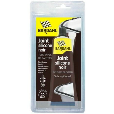 Bardahl – Joint silicone noir 100g – Résiste aux huiles et liquides – Pour moteurs essence et diesel – Égalise les surfaces et isole électriquement