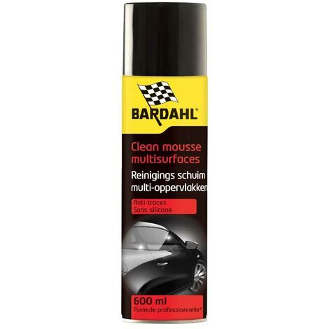 Bardahl – Mousse de nettoyage toutes surfaces 600 ml – Formule concentrée moussante – Élimine les tâches récalcitrantes – Pour intérieur et extérieur véhicule