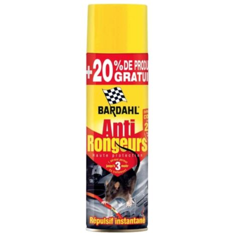 Bardahl – Répulsif anti rongeurs instantané 400ml – Formule concentrée pour rats, souris, écureuils – Protège câbles et pièces plastiques