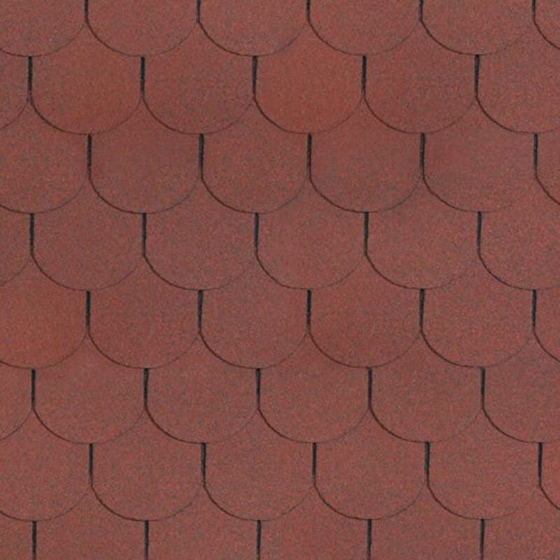 Timbela - Bardeaux bitumineux Beaver, couleur rouge - bitume toiture 3 m2 b-red