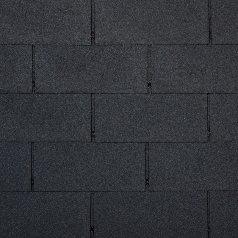 Bardeaux bitumineux trio, couleur noir - bitume toiture 3 m2 Timbela t-black