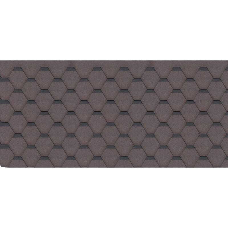 Timbela - Bardeaux bitumineux Hexagonal Rock, couleur marron - bitume toiture 3 m2 h-brown