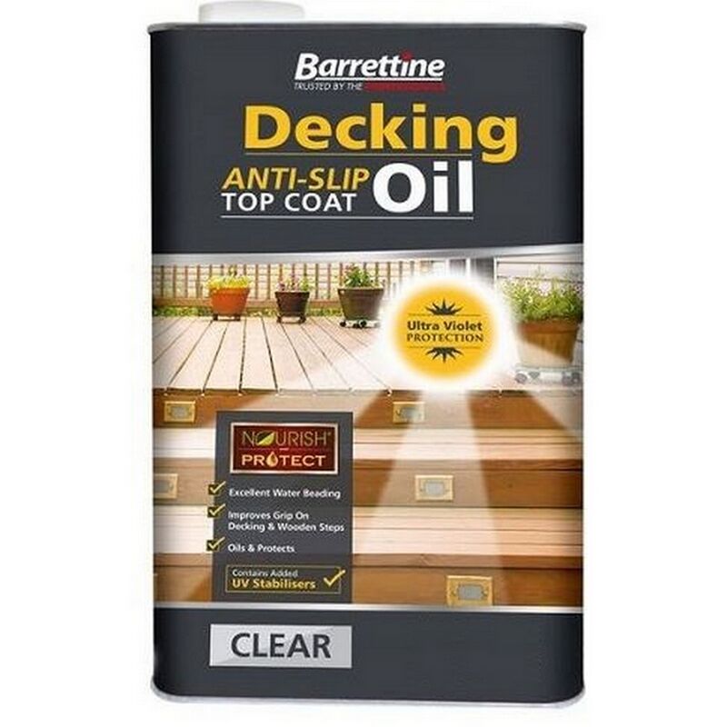 Anti Slip Decking Oil Clear 2.5L All-In-One Treatment - Barrettine