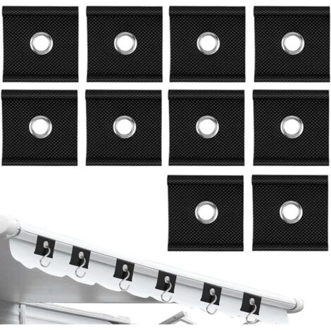 Bardusch 10 crochets pour rails de roseaux de 5/6 mm à 7/8 mm, accessoires pour auvents de caravane, accessoires de camping, crochets de toit pour rails et rails de roseaux (noir)