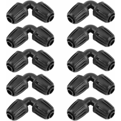 Bardusch-10 Pièces Adaptateur Coude d'Irrigation Goutte à Goutte, Tuyau d'Arrosage Coude Connecteur Universel Coude Joint de Accessoires d'Irrigation Agricole