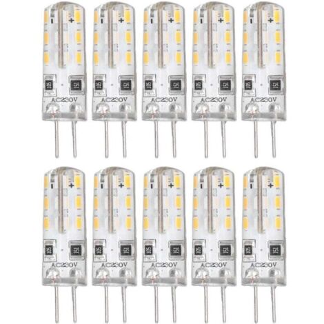 Bardusch-10 pièces G4 ampoule LED Bi broche Base Silicone blanc chaud 3000K 1.5W AC220V 110LM paysage ampoules remplacement