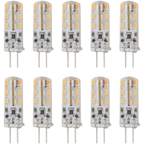 Bardusch-10 pièces G4 LED ampoule 1.5W DC12V blanc chaud 3000K 110LM Bi broches ampoules LED pour armoire éclairage cour