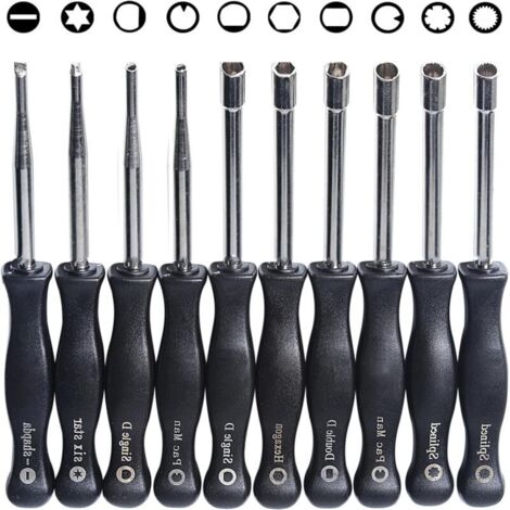 Bardusch - 10 Pièces Outil de Réglage de Carburateur Tournevis Kit pour Poulan Artisan ZAMA, Walbro, STIHL, Husqvarna 2 Cycles Petit Moteur, Tournevis Reglage Carburateur