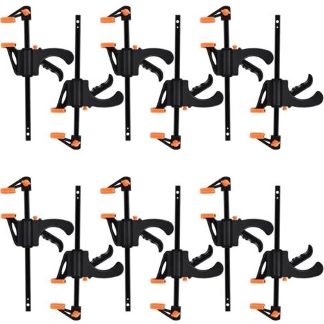 Bardusch-10 Pièces Serres joints à Une Main ,Pince de Table à cliquet, Pince de serrage à Dégagement Rapide Rapide à Cliquet à Libération, Clamp Barre de Fixation pour Bois, Collier Serrage Plastique