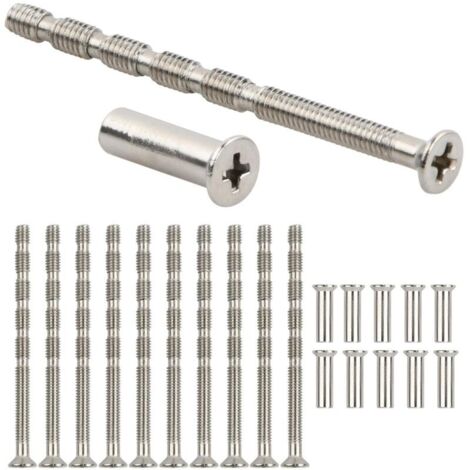 Bardusch - 10 Pièces Vis de Connexion avec Boulon Kit, Acier Inoxydable Vis Poignee Porte M4, pour Écussons, Tiroirs, Armoire, Poignée de Porte