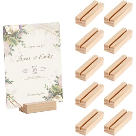 Bardusch-10 porte-cartes bois naturel, supports signalétiques pour événements divers
