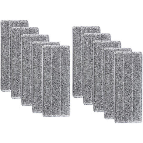 Bardusch-10 Serpillères en Microfibre pour Balai Lave-Sol Housse de Nettoyage de Rechange La Tête de Ménage de Vadrouille pour Balai Plat Lingettes de Nettoyage 33x12mm