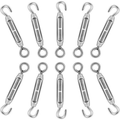 Bardusch-10 tendeurs câble inox M4 réglables, pour fil à linge, clôture de jardin et corde extérieure