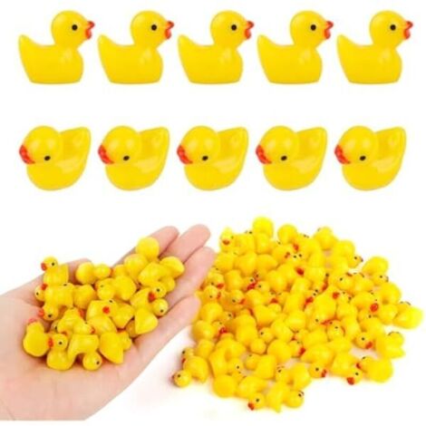Bardusch-100 Pieces Mini Canards en Résine, Petits Canard Miniature Résine, Miniatures Figurines de Canard, Mini Canard en Plastique Petit pour Aquarium, Jardin, Paysage