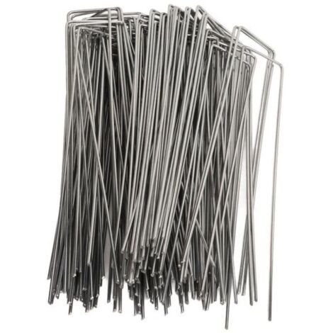 Bardusch - 100 Piquet Jardin de Fixation en Acier Galvanisé 4x10cm - Ancrage au Sol Toile paillage Agrafes pour bache Chengqi01