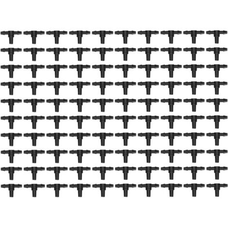 Bardusch-100 raccords de tuyau 4/7, raccords en T pour système d'irrigation goutte-à-goutte