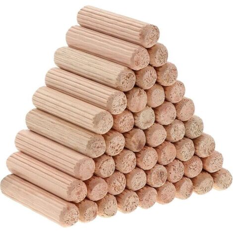 Bardusch-1000 pièces Goujons Chevilles en Bois Dur Tourillons en Hêtre pour Projets D'artisanat de Meubles et Bricolage 8x40mm