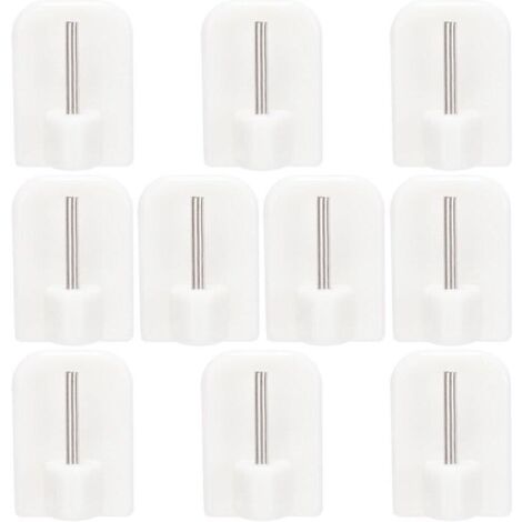 Bardusch-10Pcs Crochets Autocollants, Crochets Adhésifs, Supports pour Tringles, Tringle sans Percage Crochets Autocollants pour Barres de Rideaux