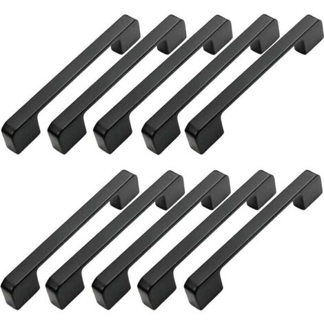 Bardusch-10pcs Poignée Meuble Entraxe 96mm-Poignée Porte Cuisine Noire Poignee Barre Meuble Poignee De Cuisine Noire 96mm