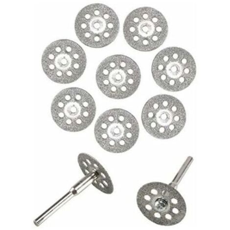 Bardusch-10x Mini Diamant Coupe Disque Roue Lame de Scie Kit Pour Rotatif Outi，pour couper, scier, couper, meuler et aléser des matériaux durs(22mm)