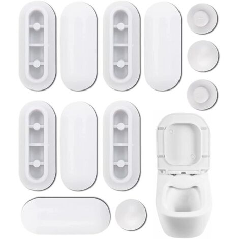 Bardusch 12 Pièces Amortisseur Universel WC, tampons pour abattant de WC,Tampon Universel pour Siège de Toilette Kit D'amortisseurs,Abattant WC Tampon de Remplacement de Toilette Pour la maison,le bur
