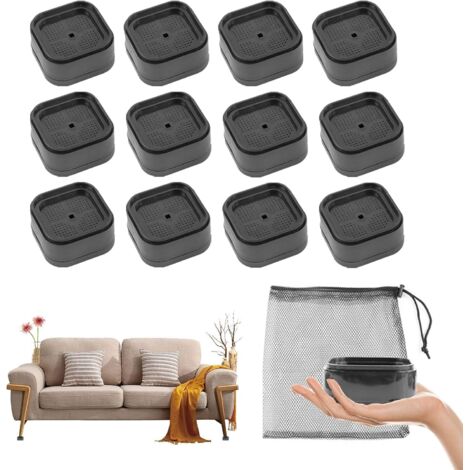 Bardusch-12 Pièces Rehausseurs De Meubles, Pied Rehausseurs Meubles Réglables, Bed Lifter, Renforcer La Charge, pour Les Tables Et Les Chaises, Les Lits, Les Armoires, Divers Meubles (12 Pièces)