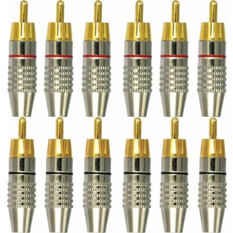 Bardusch-12Pcs RCA Connecteur male,Connecteurs Audio vidéo RCA,RCA Terminal connecteur Audio,RCA connecteur à sans soudure,Connecteurs RCA Plug Jack