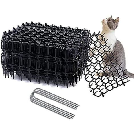 Bardusch - 12Pcs Tapis Anti-Chat Avec Pointes Avec 6Pcs Clous De Jardin, Tapis Anti Chat Avec Epine Grille Jardin Anti Chiens 15x20cm 1pc