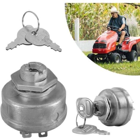 Bardusch-12v Interrupteur de Démarrage du Moteur du Tracteur Universel, Clé à 5 Broches àvec 2 Clés, Interrupteur de Démarrage pour Tondeuse à Gazon, Tracteur