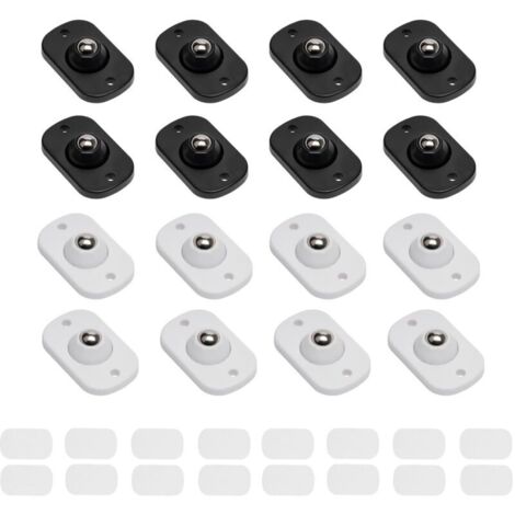 Bardusch 16 Pcs Petite Roulettes pour Meubles Demenagement, Mini Roulettes Pivotantes Auto-adhésives à 360 Degrés, Roulette pour Meubles Lourd Appareils de Cuisine Boîtes de Rangement Poubelles (Blanc