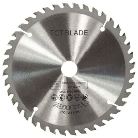 Bardusch-165mm TCT Lame de scie circulaire Disque de coupe rotative en argent pour la coupe du bois 40 dents