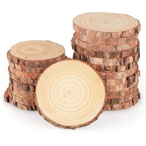 Bardusch - 16pcs Rondin de Bois Decoration Naturel 8 -10cm Rond Rondin de Bois Deco Rondelles Bois Noel pour Décoration Noël Bois