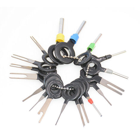 Bardusch 18 Pièces Outil de Déverrouillage de Voiture, Auto Terminals Enlèvement Outil Set, Retrait de Connecteur de Câble de Voiture, Voiture Électrique Câblage a Sertir Connecteur Pin Extracteur Kit