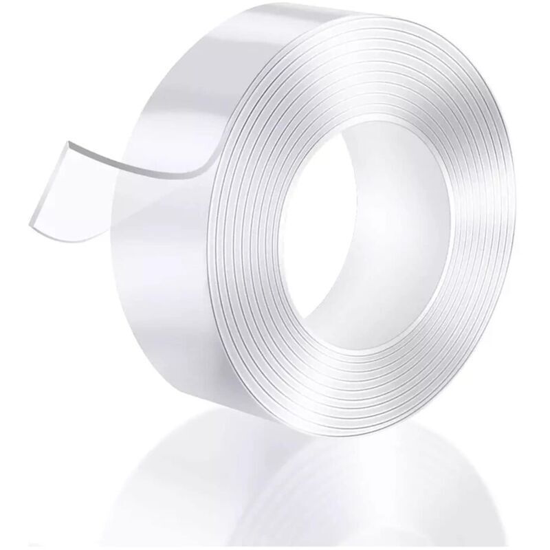 Bardusch-1pcs Ruban adhésif nano magique lavable et imperméable double face en acrylique transparent 1 mm x 3 cm x 3 m