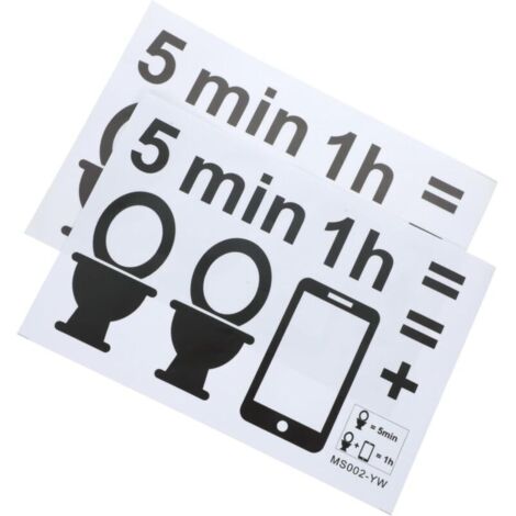 Bardusch-2 feuilles stickers décoratifs + avertissement pour abattant WC, rappel poli/déco