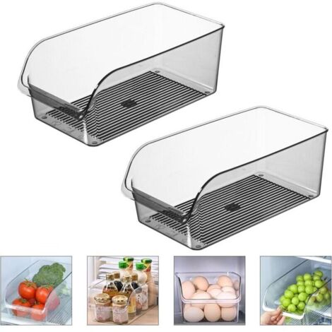 Bardusch-2 grands bacs légumes frigo, qualité alimentaire, transparents sans BPA.