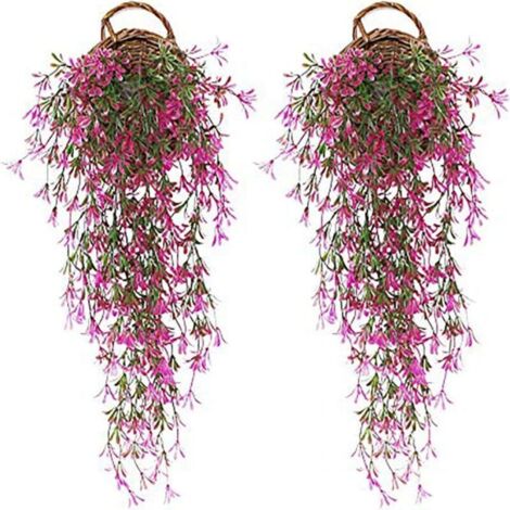 Bardusch-2 guirlandes lierre artificiel suspendues rouges, fausses plantes grimpantes décoration murale/mariage
