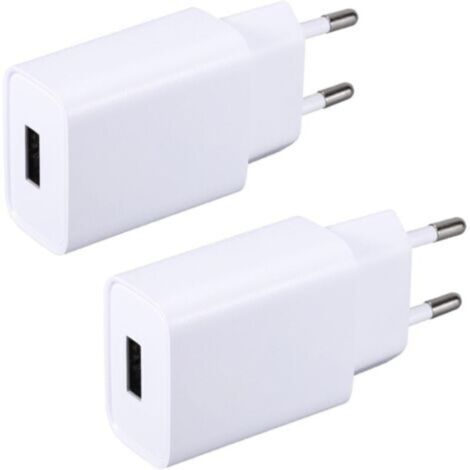 Bardusch-2 Pack Chargeur USB 5V 2A Adaptateur Prise Secteur Compatible avec iPhone,Samsung,écouteurs,Lecteur ebook,Lampe Table,Consoles Jeux,Routeur,Bluetooth Speaker