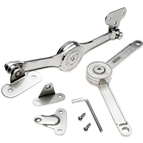 Bardusch - 2 Pcs Support Charnières pour Placards, Charniere Relevable, Charnière de Support de Couvercles à 75/90/110 Degrés, Stay Charnières de Armoire Meuble Porte Ascenseur