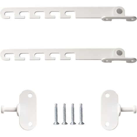 Bardusch 2 pièces 18 cm Entrebailleur Fenetre Sans Perçage Bloque Fenetre Ouverte et Verrous de Portes avec 4 Vis Bloc Fenetre pour Régler l'ouverture de la Fenêtre (Blanc)