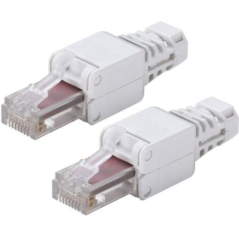 Bardusch-2 pièces Connecteurs RJ45 sans outil prise réseau UTP, sans outil pour câble Ethernet toronné CAT5/5E CAT6/6A solide