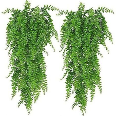 Bardusch - 2 Pièces Plante Artificielle Fougère de Boston Plantes, Fausse Mur Végétal Artificiel Tombante, la Maison et la Décoration Extérieur
